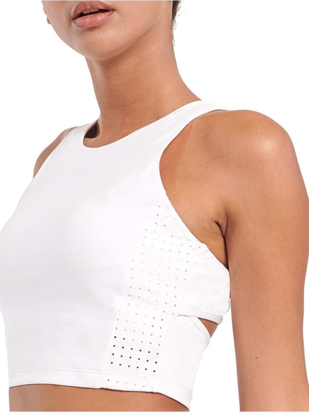 White Athletic Crop Top Sports Bra
